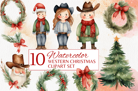 10 Western Christmas Watercolor Clipart Review