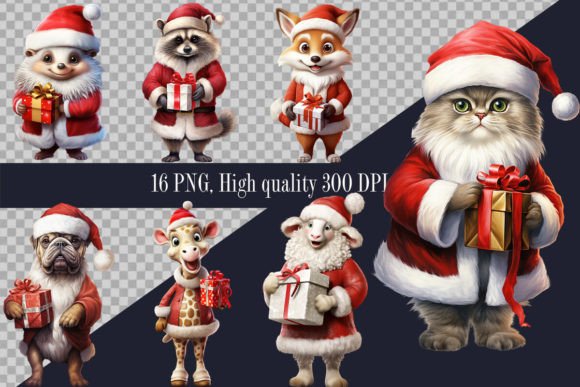 Christmas Animals with Gift Box Clipart: A Designer’s Review