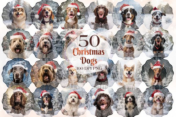 Christmas Dog Wind Spinner Bundle Part 4 Illustrations