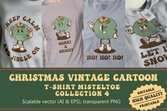 Christmas Mistletoe Vintage Cartoon Illustrations Review