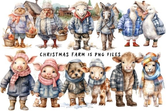 Christmas on the Farm Watercolor Set: A Designer’s Review for Seasonal Illustrations