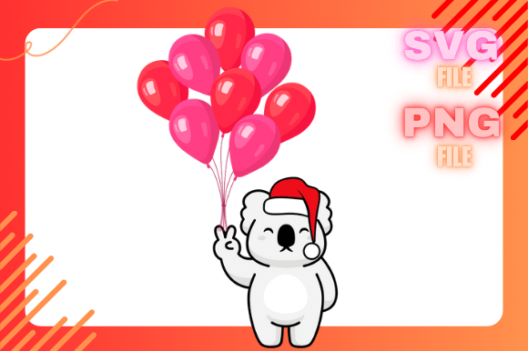 Cute Christmas Koala Balloon for Modern Illustrations