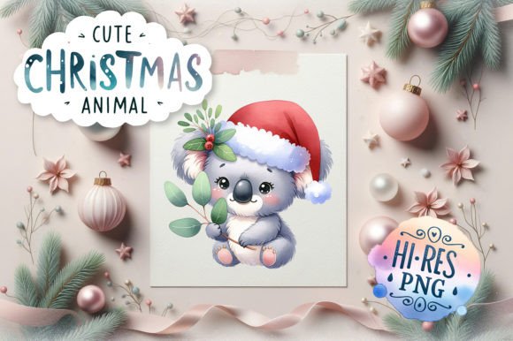 Cute Christmas Koala Watercolor: A Designer’s Take on Festive Illustrations