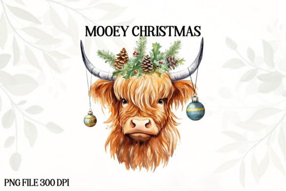 Vintage Christmas Farm Cow Sublimation for Illustrations