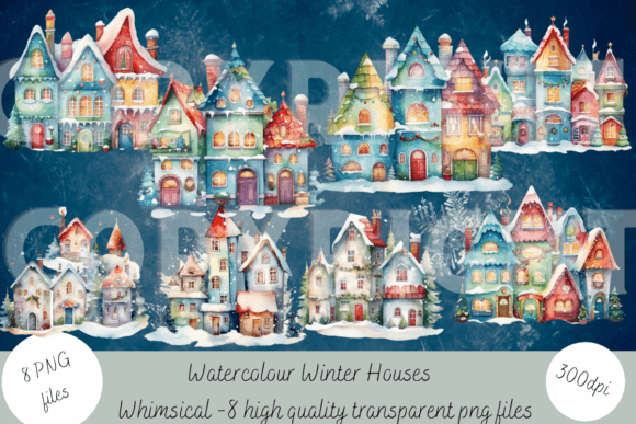 Whimsical Christmas Houses: Perfect Illustrations for Handmade Crafts