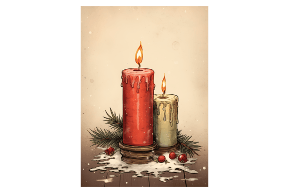 Xmas Candles Christmas Card: A Review for Crafters and Illustrations